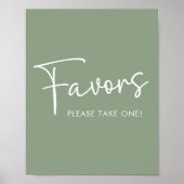 Modern Sage Oh Baby Eenvoudig Baby shower Favor Si Poster (Voorkant)