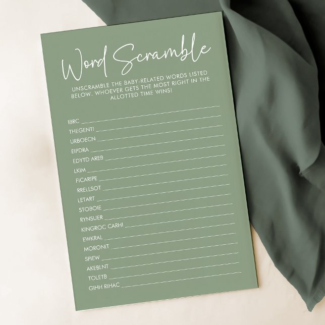 Modern Sage Oh Baby Eenvoudig Word Scramble spel (Creator heeft geüpload)
