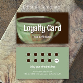 Modern Sage Unique Art Coffee Shop Rewards Klantenkaartje