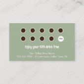 Modern Sage Unique Art Coffee Shop Rewards Klantenkaartje (Achterkant)