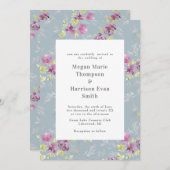 Modern Sage Waterverf Flower Wedding Invitation Kaart (Voorkant / Achterkant)