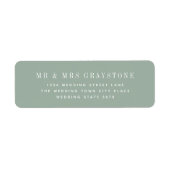 Modern Sage Weduwingadreslabel Etiket (Voorkant)