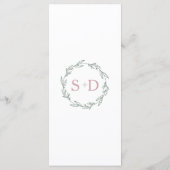Modern Sage Wreath Wedding Menu (Achterkant)