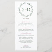 Modern Sage Wreath Wedding Menu (Voorkant)