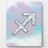 Modern Sagittarius Zodiac op moeder van parelstijl Fotoplaat (Voorkant)