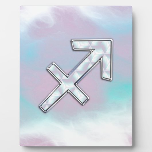 Modern Sagittarius Zodiac op moeder van parelstijl Fotoplaat (Voorkant)