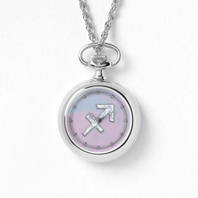 Modern Sagittarius Zodiac op moeder van parelstijl Horloge (Voorkant)