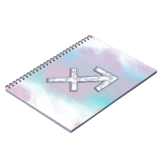 Modern Sagittarius Zodiac op moeder van parelstijl Notitieboek (Linkerzijde)