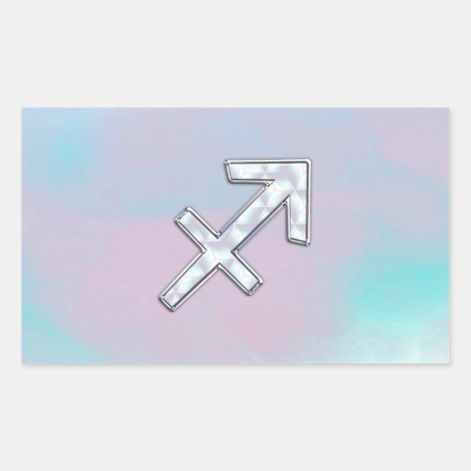 Modern Sagittarius Zodiac op moeder van parelstijl Rechthoekige Sticker (Voorkant)