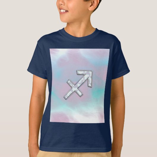 Modern Sagittarius Zodiac op moeder van parelstijl T-shirt (Voorkant)