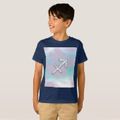Modern Sagittarius Zodiac op moeder van parelstijl T-shirt (Voorkant volledig)