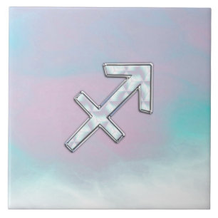 Modern Sagittarius Zodiac op moeder van parelstijl Tegeltje