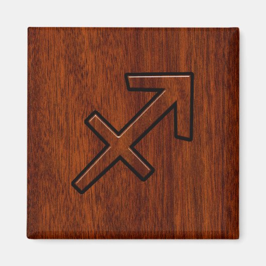 Modern Sagittarius Zodiac Sign in Mahogany Style Magneet (Voorkant)