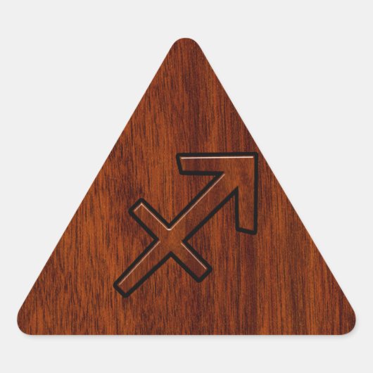 Modern Sagittarius Zodiac Sign in Mahogany Style Sticker (Voorkant)