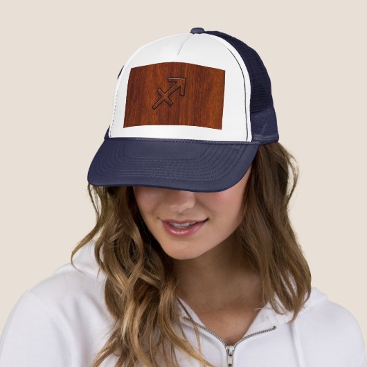 Modern Sagittarius Zodiac Sign in Mahogany Style Trucker Pet (In situ)