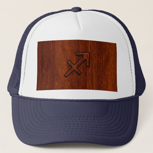 Modern Sagittarius Zodiac Sign in Mahogany Style Trucker Pet (Voorkant)