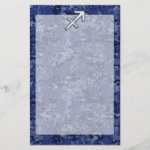 Modern Sagittarius Zodiac Sign Navy Digital Camo Briefpapier (Voorkant)