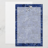 Modern Sagittarius Zodiac Sign Navy Digital Camo Briefpapier (Voorkant / Achterkant)