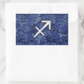 Modern Sagittarius Zodiac Sign Navy Digital Camo Rechthoekige Sticker (Tas)