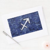 Modern Sagittarius Zodiac Sign Navy Digital Camo Rechthoekige Sticker (Envelop)