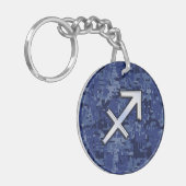 Modern Sagittarius Zodiac Sign Navy Digital Camo Sleutelhanger (Voorkant Links)