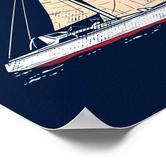 Modern Sailboot Nursery Decor Poster (Hoek)