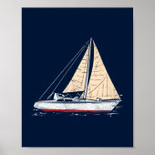 Modern Sailboot Nursery Decor Poster (Voorkant)