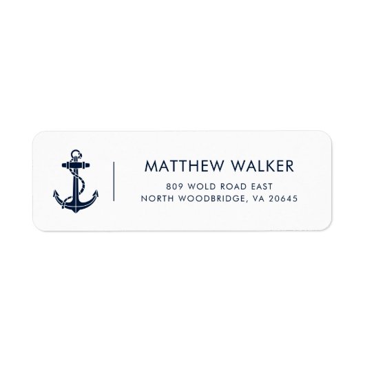 Modern Sailing Bootanker Retouradres Etiket (Voorkant)