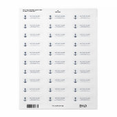 Modern Sailing Bootanker Retouradres Etiket (Full Sheet)