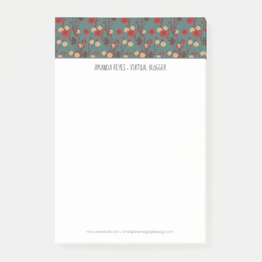 Modern Sakura Cherry Tree and Monkey Asian Post-it® Notes (Voorkant)