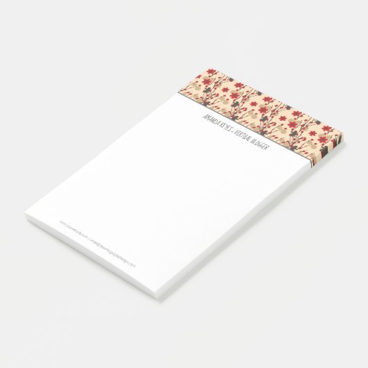 Modern Sakura Cherry Tree and Monkey Asian Post-it® Notes (Schuin)