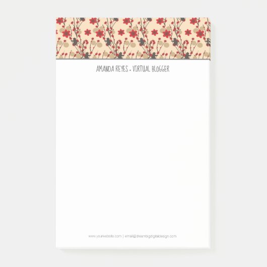 Modern Sakura Cherry Tree and Monkey Asian Post-it® Notes (Voorkant)