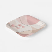 Modern Sakura Minimalist Geometric Paper Plate Papieren Bordje (Gebogen)
