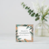 Modern  Salie Bloemen & Craft Papier Vierkante Visitekaartje (Staand voorkant)