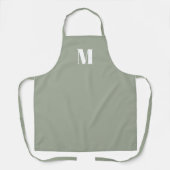 Modern salie groen aangepaste monogram initiaal so schort (Voorkant)
