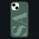 Modern salie groen initiaal minimaal hedendaags Case-Mate iPhone 14 hoesje<br><div class="desc">Modern salie groen initiaal monogram minimal hedendaags telefoon case ontwerp.</div>
