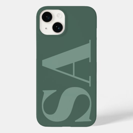 Modern salie groen initiaal minimaal hedendaags Case-Mate iPhone case (Achterkant)