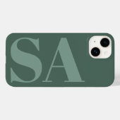 Modern salie groen initiaal minimaal hedendaags Case-Mate iPhone case (Achterkant (horizontaal))
