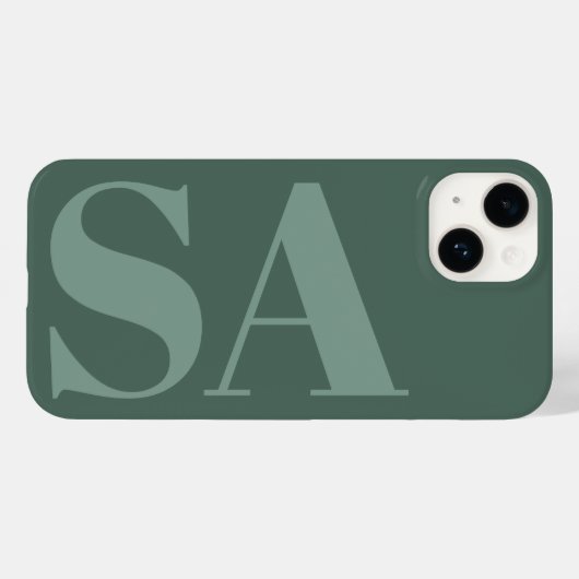 Modern salie groen initiaal minimaal hedendaags Case-Mate iPhone case (Achterkant (horizontaal))