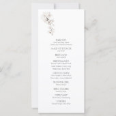 Modern Salie Groene Witte Orchidee Huwelijksprogra (Achterkant)
