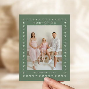Modern Salieboog Patroon Familie Foto Kerstmis Briefkaart
