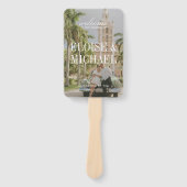 Modern Saliegroen Script Huwelijksceremonie Progra Handwaaier (Voorkant)