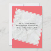 Modern Salmon Pink Wedding Kaart (Achterkant)