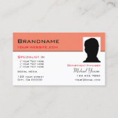 Modern Salmon White met Logo & Photo Professional Visitekaartje (Achterkant)