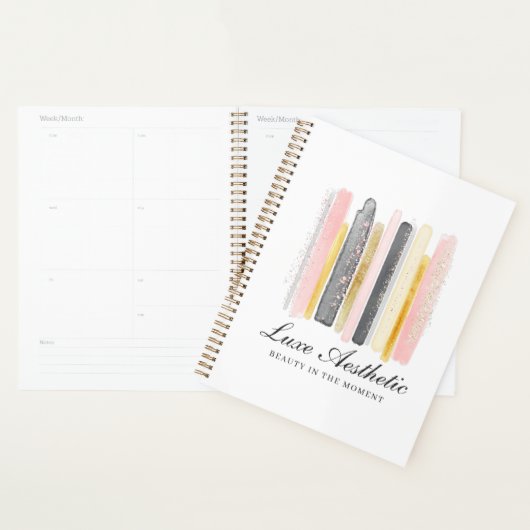 Modern Salon Afspraak Boek Blush Pink Rose Gold Planner (Display)