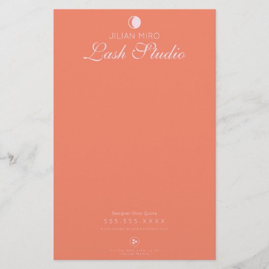 Modern Salon Beauty Eyelash Studio Briefpapier (Voorkant)