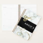 Modern Salon Beauty Scissor Gold Booking Business Planner (Display)