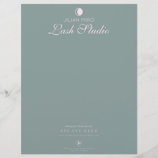 Modern Salon Beauty Wimperstudio Briefpapier Briefhoofd (Voorkant)