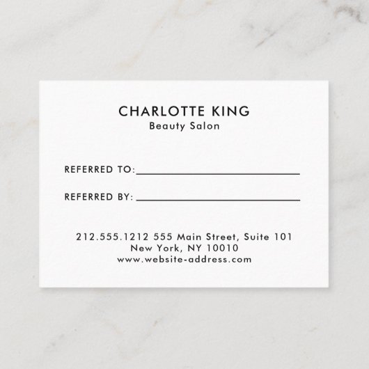 Modern Salon Discount Card Rabattkarte Kortingskaartje (Achterkant)