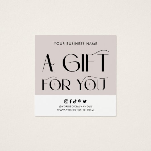 Modern salon Gift Certificate Personalized Elegant Vierkante Visitekaartjes (Voorkant)